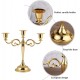 Metal Gold 3 Arms Candle Stick Stand European Style Candelabra for Dinner Wedding Home Decor