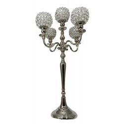 Big Size Candle Stand 5 Arms with Crystal Votives Holder