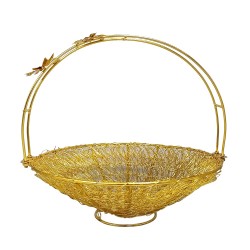Metal Gold Plated Mesh Wired Gift Hamper Basket