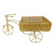 Metal Gold Plated Mesh Wired Rickshaw Gift Hamper Basket 