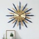 Modern Sunburst-Shape Iron Art Oversized Silent Wall Clock