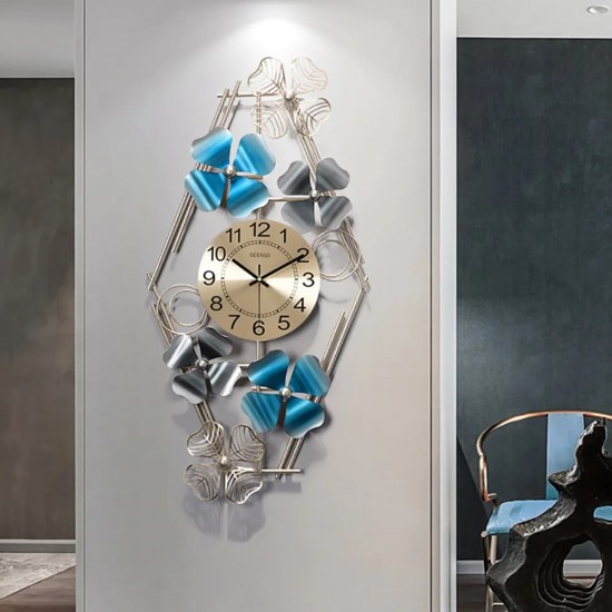 Leaf Clover Design Fashion Large Wall Clock