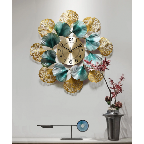 Metal Round Wall Clock Luxury Creative Wall Art Decor Iron Wall Clock