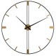 24 Inch Metal Wall Clock with Black Finish and Gold Accents