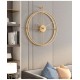 Golden European Metal Wall Clock for Your Living Room Decoration