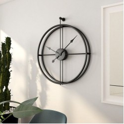 Black European Metal Wall Clock for Your Living Room Decoration