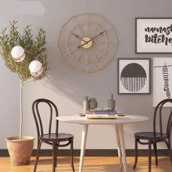 Golden Geometric Wall Clock for Home & Office Decoration