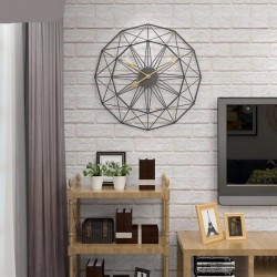 Black Geometric Wall Clock for Home & Office Decoration