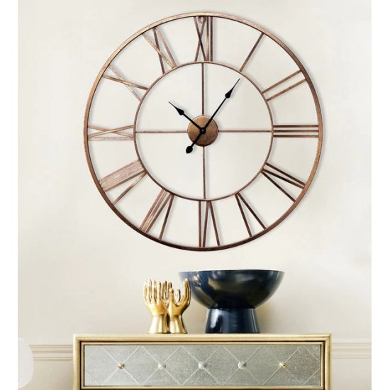 Copper Finish Metal Wall Clock