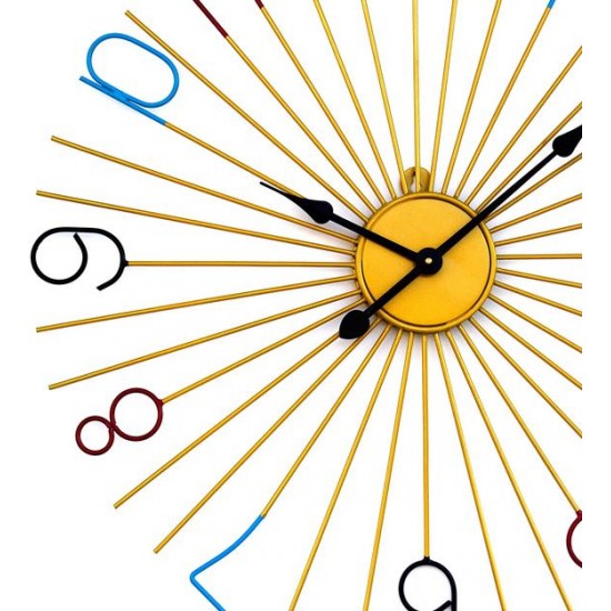 Golden Metal Analog Round Clock