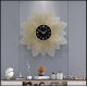 Golden Metal Wall Art with Clock for Decoration