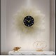 Golden Metal Wall Art with Clock for Decoration