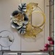 Wrought Iron 3D Wall Hanging Flower Decorative Mirror for Home Decoration