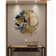 Wrought Iron 3D Wall Hanging Flower Decorative Mirror for Home Decoration