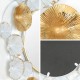 Decorative Metal Wall Mirror White and Gold Flower Accent Frame