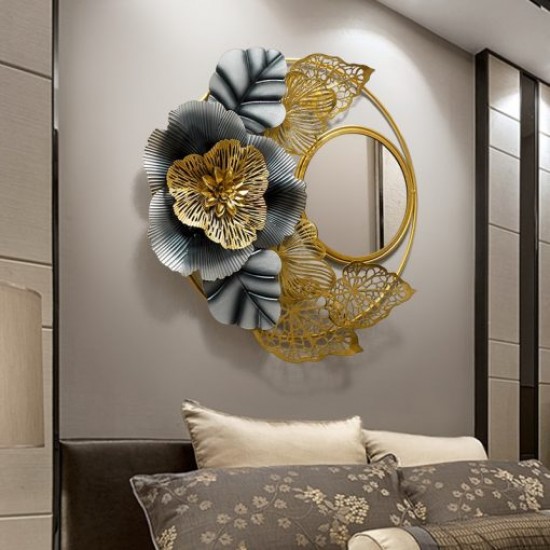 Wrought Iron 3d Wall Hanging Flower, 3d Wall Mirror Design