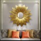 Luxury Sunflower Wrought Iron Decorative Wall Mirror