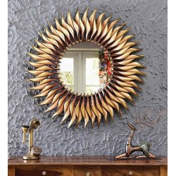 Metal Round Wall Mirror for Living Room Decoration