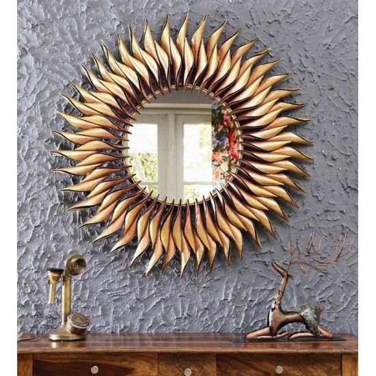 Metal Round Wall Mirror for Living Room Decoration