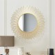 Sunflower Sunburst Metal Wall Round Mirror for Luxury Home (32 Inch)