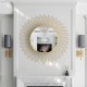 Sunflower Sunburst Metal Wall Round Mirror for Luxury Home (24 Inch)