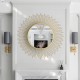 Sunflower Sunburst Metal Wall Round Mirror for Luxury Home (32 Inch)