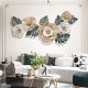 Green Golden Flower Metal Flower Wall Art Perfect for Living Room