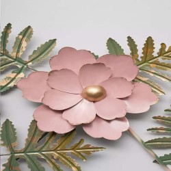 Pink Gold Flower Abstract Wall Art Perfect for Living Room