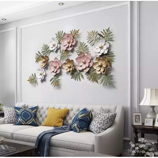 Pink Gold Flower Abstract Wall Art Perfect for Living Room