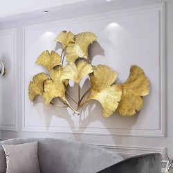 Golden Metal Wall Art Iron Wall Hanging Home Decoration Perfect for Living Room