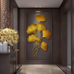 Golden Leaf Iron Wall Hanging Home Decoration Perfect for Living Room