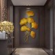 Golden Leaf Iron Wall Hanging Home Decoration Perfect for Living Room