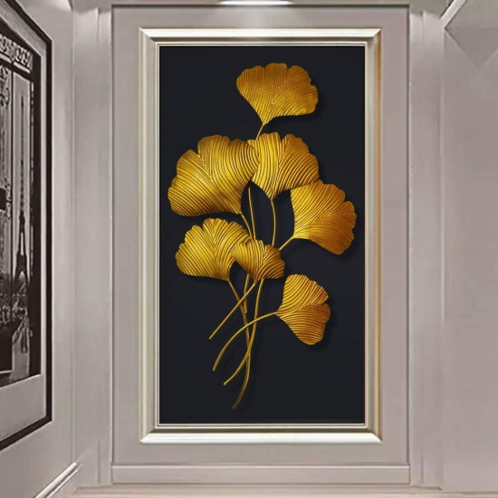 Golden Leaf Iron Wall Hanging Home Decoration Perfect for Living Room