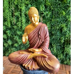 Aura Burgundy Golden Fibre Buddha Statue