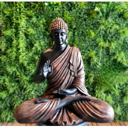 Aura Copper Black Fibre Buddha Statue