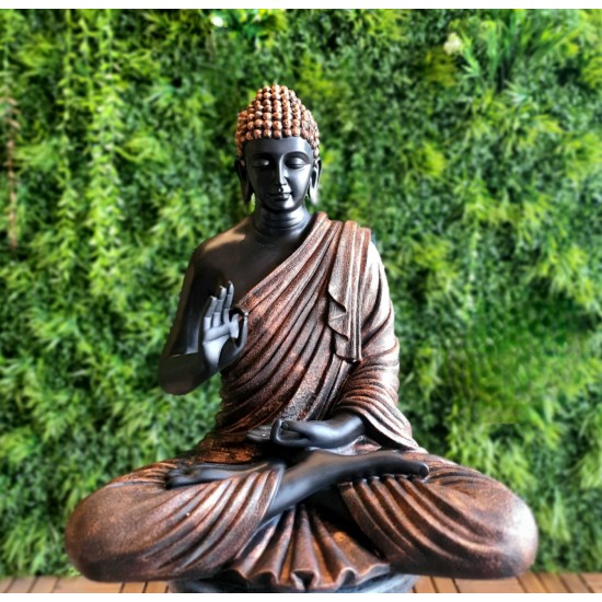 Aura Copper Black Fibre Buddha Statue