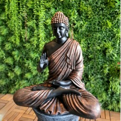 Aura Copper Black Fibre Buddha Statue