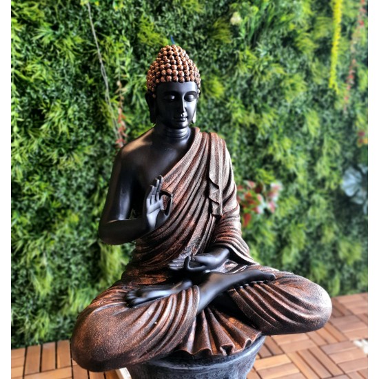 Aura Copper Black Fibre Buddha Statue