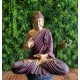 Aura Magenta Golden Fibre Buddha Statue