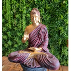 Aura Magenta Golden Fibre Buddha Statue