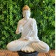 Aura White Gold Fibre Buddha Statue