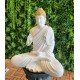 Aura White Gold Fibre Buddha Statue