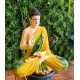 Aura Yellow Cream Fibre Buddha Statue