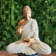 Aura Cream Golden Fibre Buddha Statue