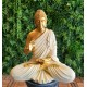 Aura Cream Golden Fibre Buddha Statue