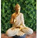 Aura Cream Golden Fibre Buddha Statue