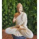 Aura Beige Golden Fibre Buddha Statue