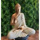 Aura Beige Golden Fibre Buddha Statue