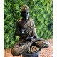 Aura Green Black Fibre Buddha Statue