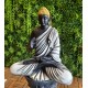 Aura Grey Black Fibre Buddha Statue